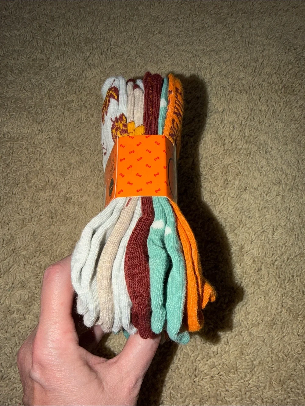 Hello Kitty Ankle Socks - Orange, White & Teal Accents